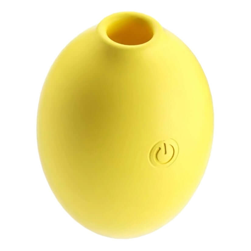 Bella Squeeze Lemon Shaped Mini Vibrator in vibrant yellow, compact and rechargeable for portable pleasure.