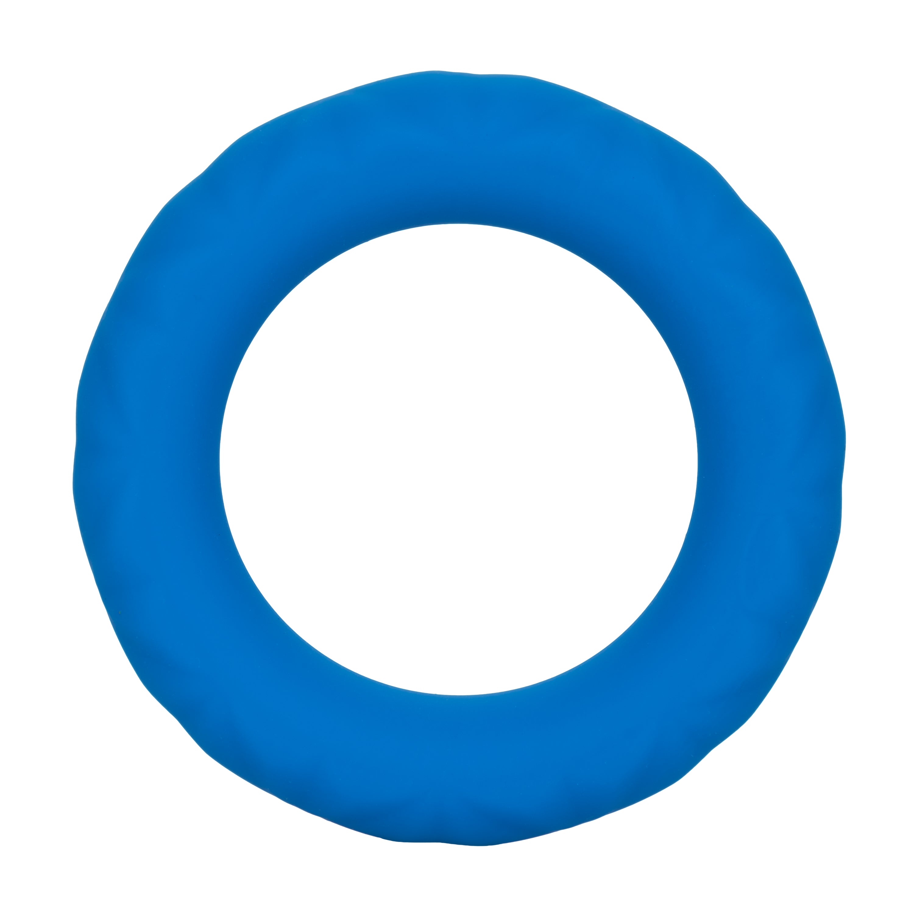 Link Up Ultra-Soft Max Silicone Cock Ring Blue displayed in a bright blue color, designed for comfort and enhanced performance.