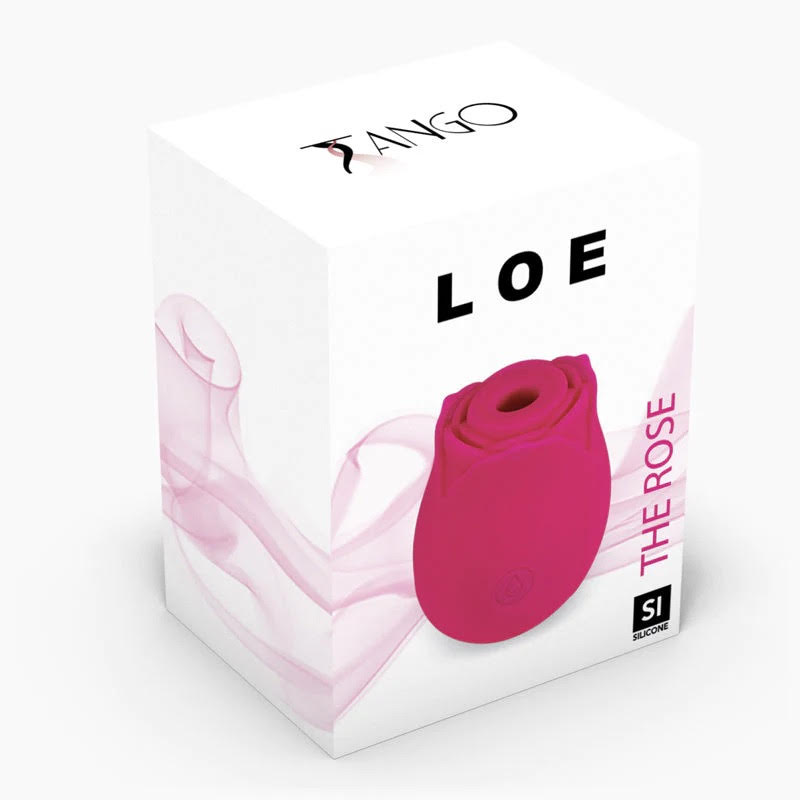 Loe The Rose Premium Suction Stimulator Neon Pink packaging with elegant design and vibrant color.