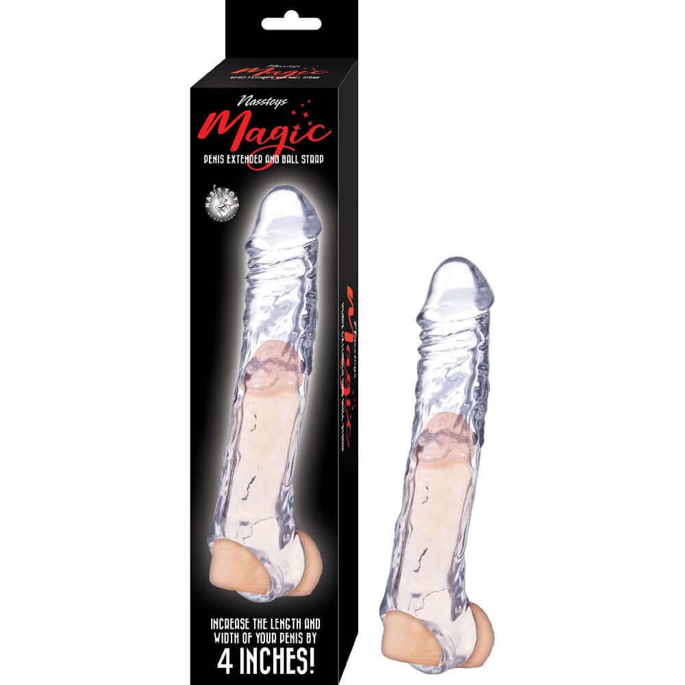Magical Penis Extender and Ball Strap 7.5" - Clear-1