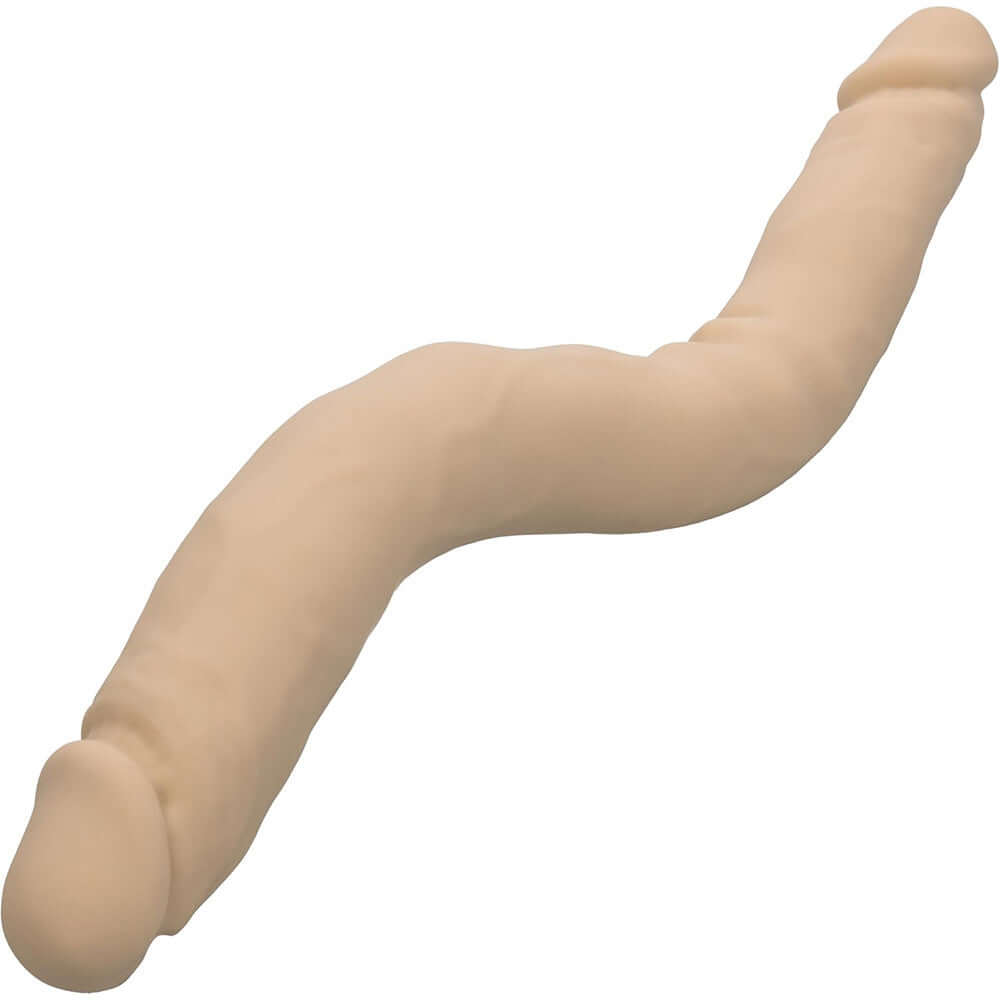 Silicone Studs Bend & Hold Dual Dong 16 Inch Ivory for flexible positioning and satisfying stimulation.
