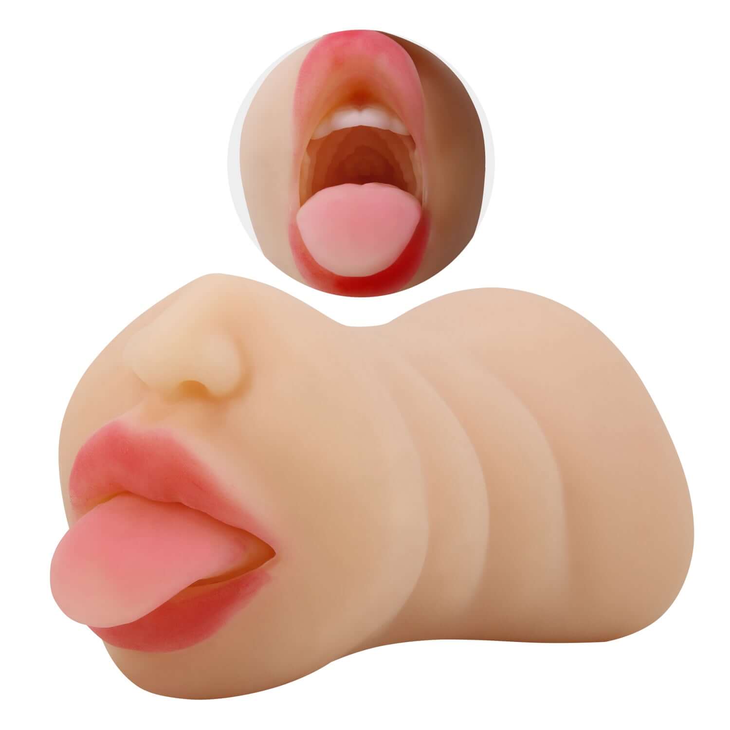 Sarah Mouth Masturbator Sleeve Light, a realistic and compact masturbator with detailed lips and flexibile construction.