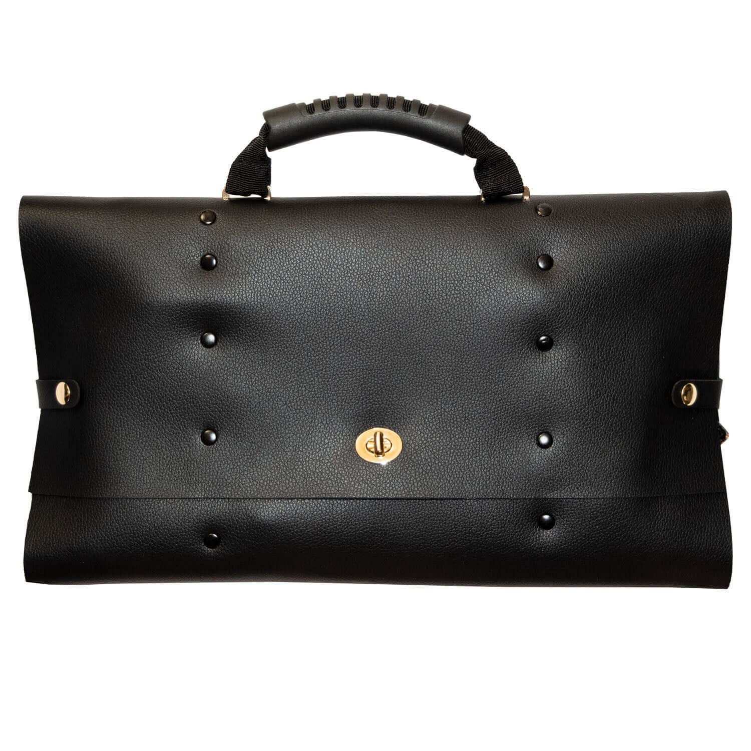 The Traveler 10 Piece Restraint and Bondage Play Kit black fantasy travel briefcase with gold accents.