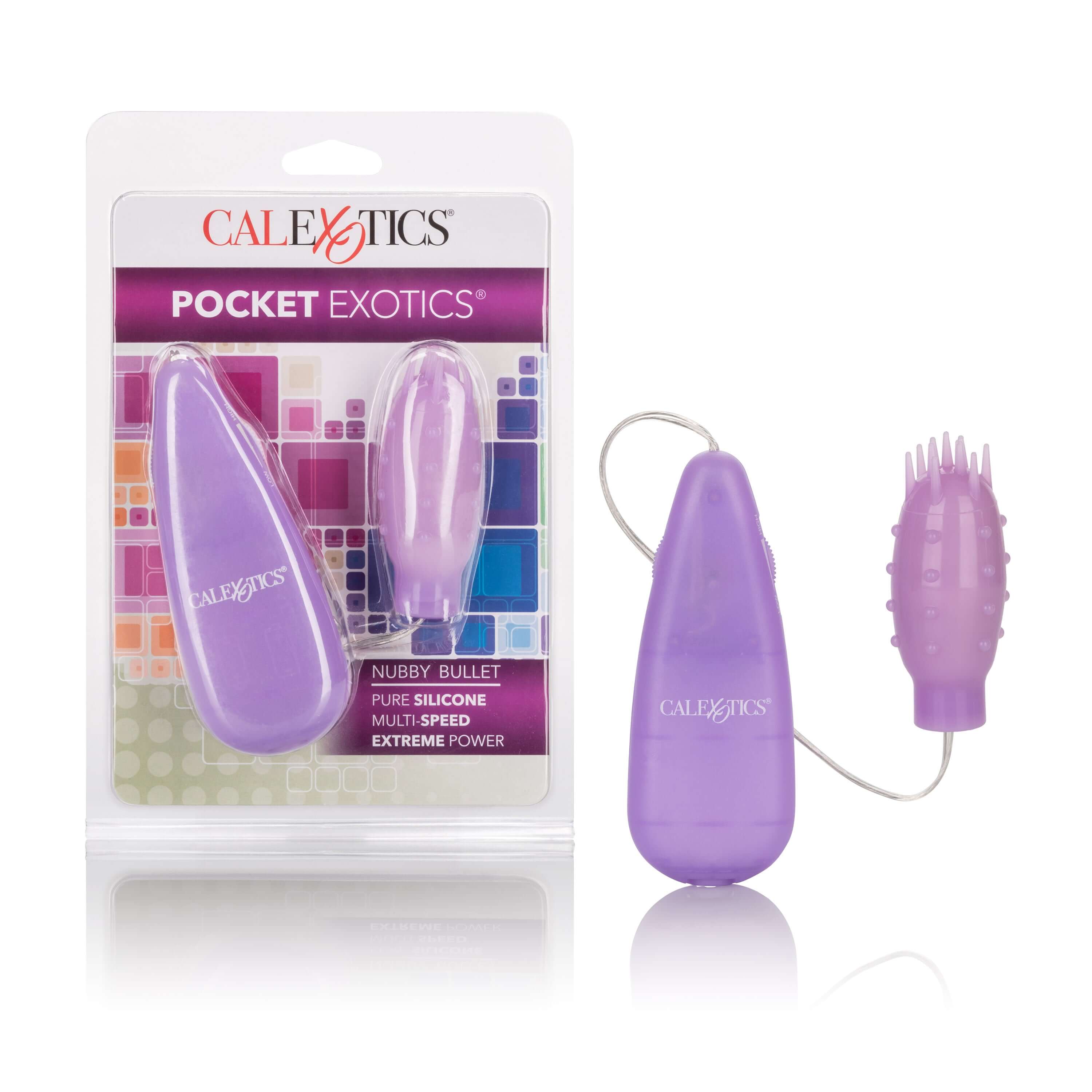 Silicone Slims Vibrating Nubby Bullet - Purple-0