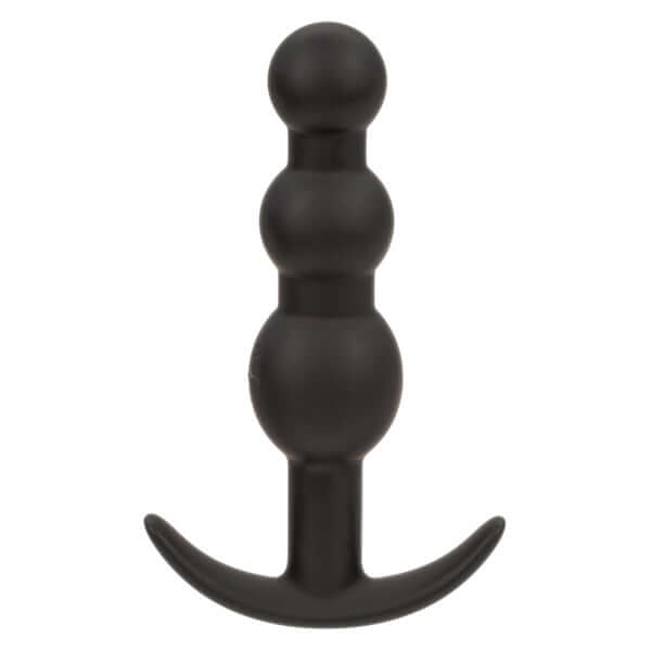 Boundless Vibrating X5 Beaded Plug in black, featuring tapered, beaded design for enhanced pleasure with 10 vibration functions.