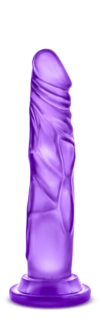 B Yours Sweet & N Hard 5 Dildo Purple showcases a realistic design ideal for versatile pleasure and strap-on compatibility.