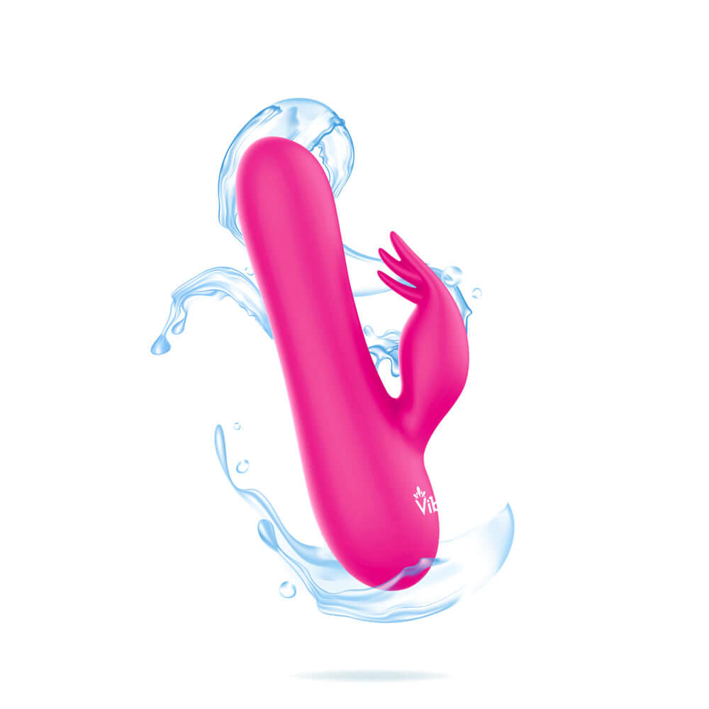 Freyja - Hot Pink - Intense Mini Rabbit Vibe With Triple Tickling Clitoral Stimulator-1