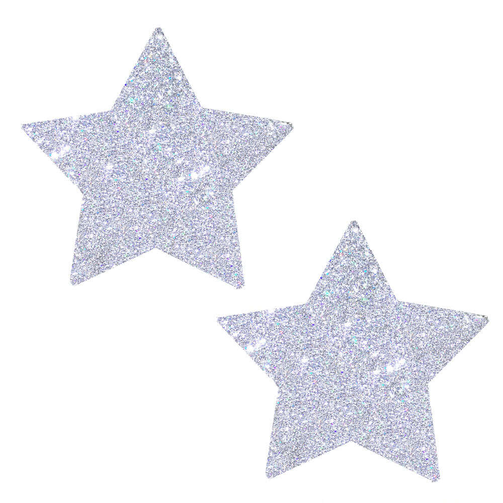 Silver Pixie Dust Glitter Starry Nights Nipztix Pasties-0