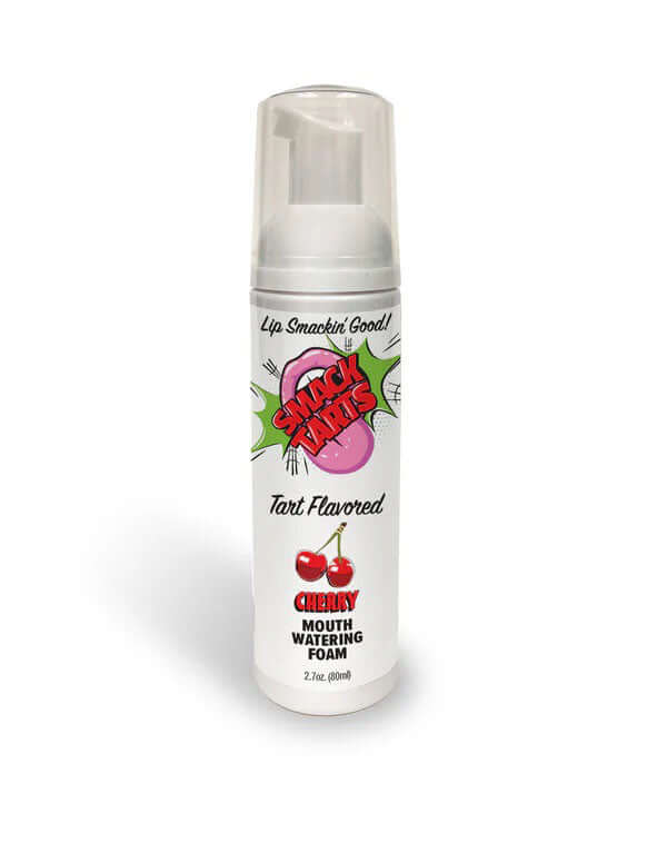 Smack Tarts Mouthwatering Foam Sour Cherry 2.7 Oz bottle packaging with tart cherry flavor and foaming spray design.