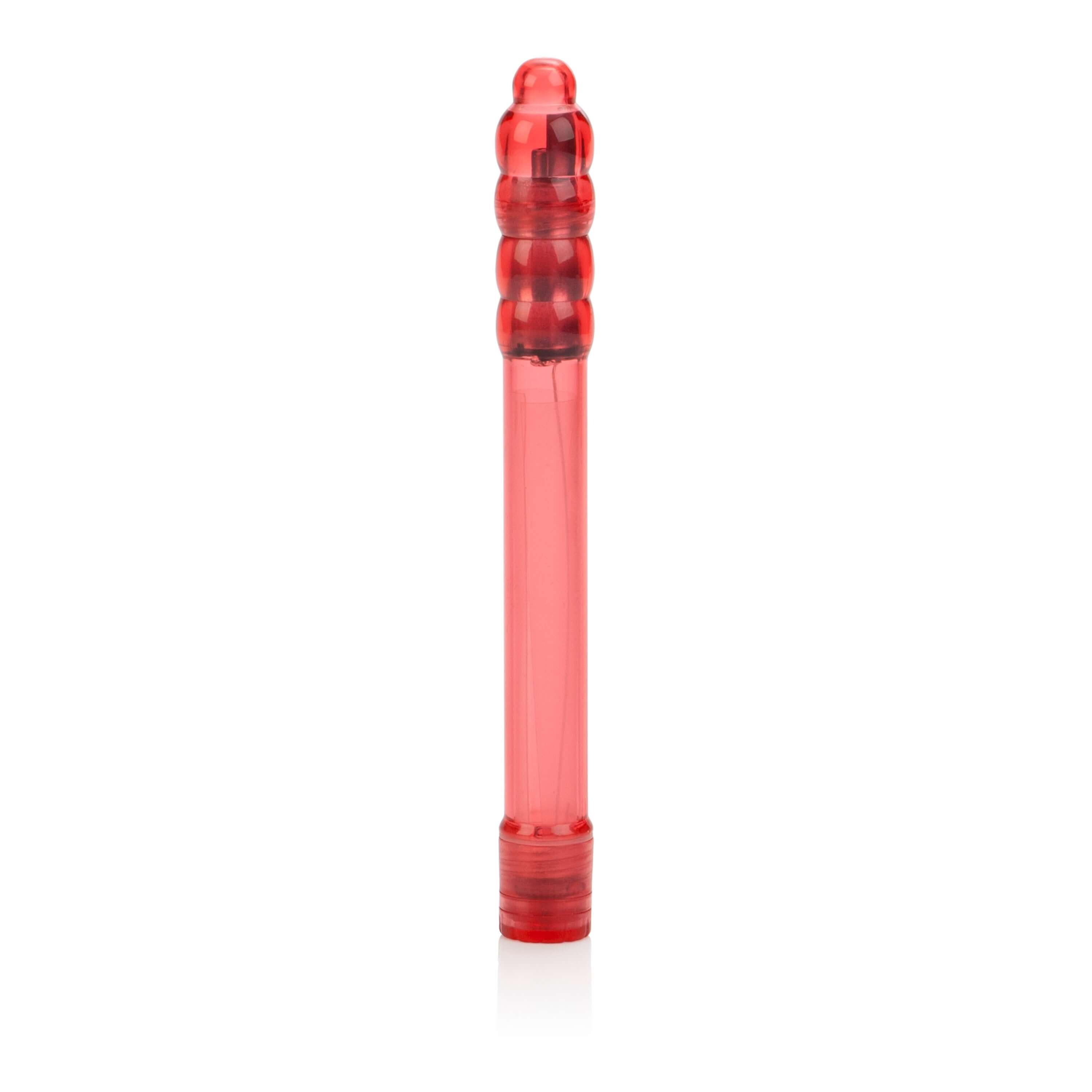 Slender Sensations Mini Vibrator Red, a compact and slim-line vibrating massager in red color, showcasing its unique design.
