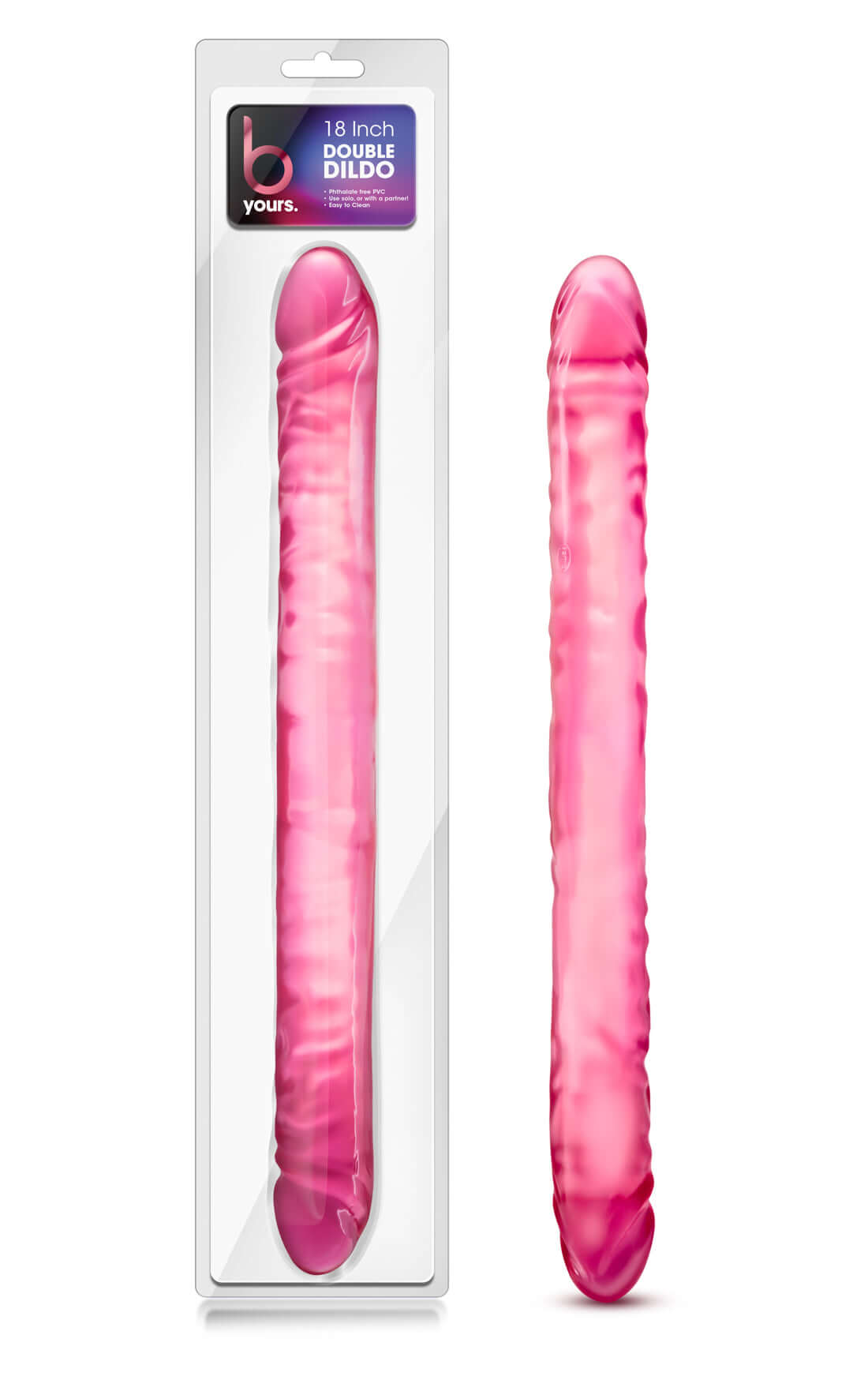 B Yours 18 Inch Double Dildo - Pink-1