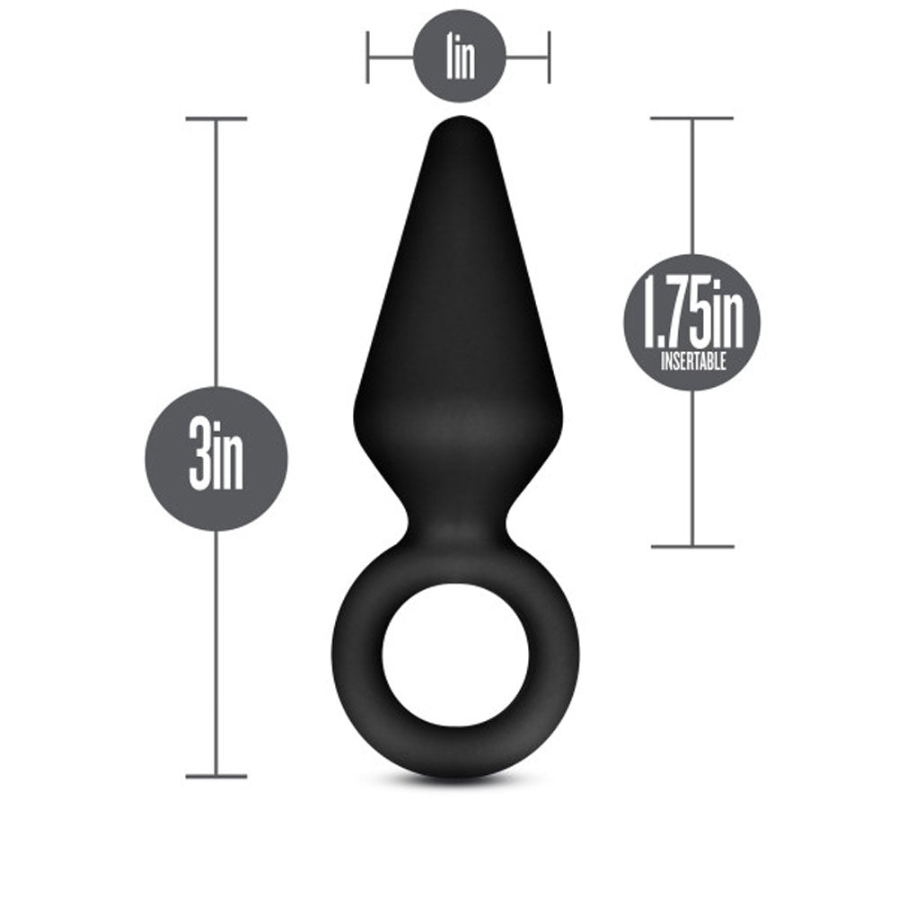 Anal Adventures - Platinum - Silicone Loop Plug - Small - Black-1