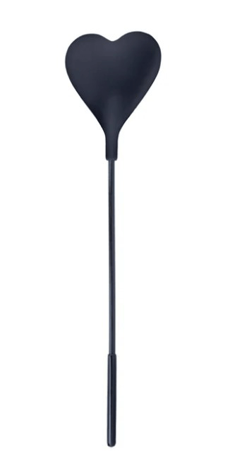 Temptasia Ardor Heart Crop Black with a heart-shaped silicone tip and sleek handle for precision and comfort.