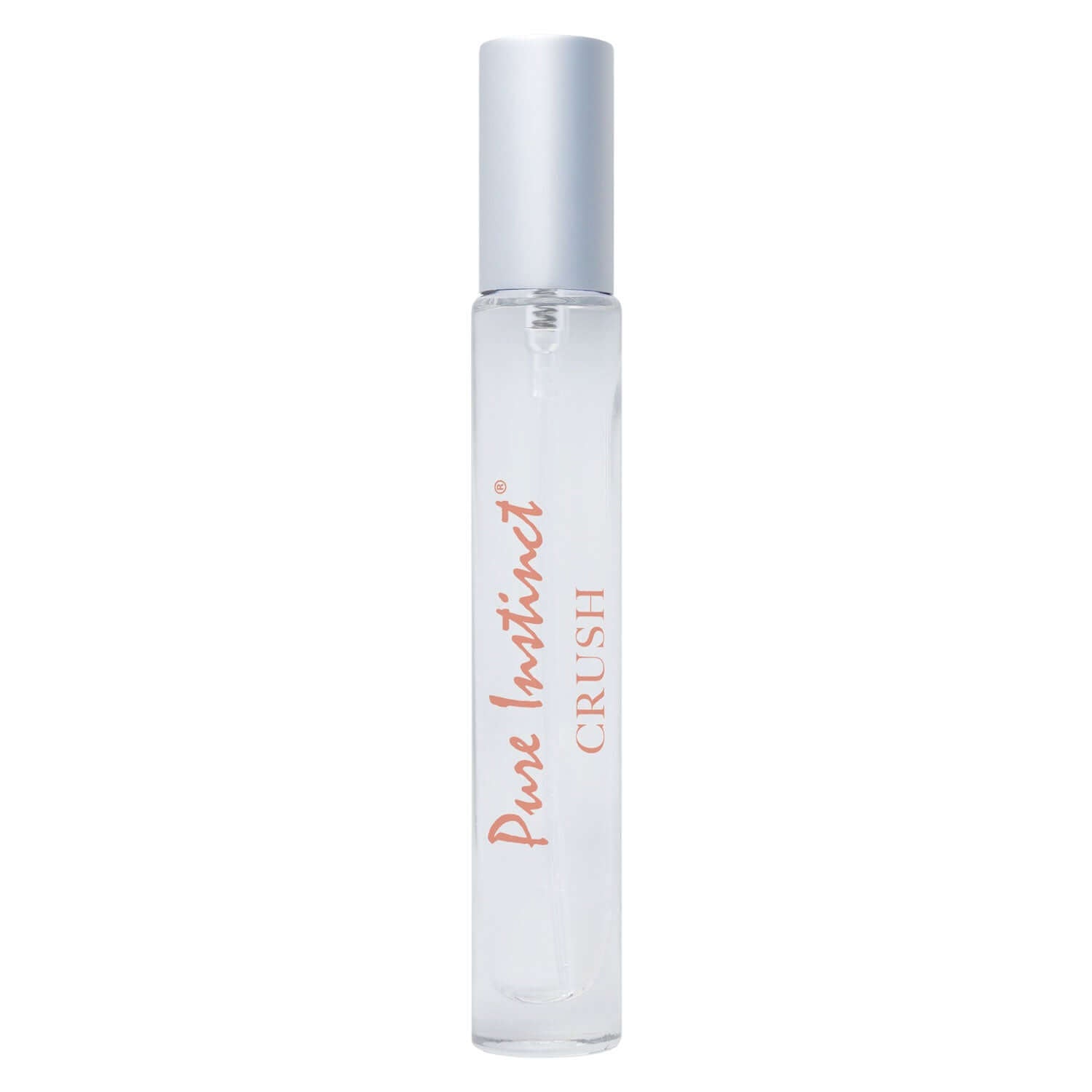 Pure Instinct Pheromone Perfume Spray Crush 9.2 ml bottle with logo, vibrant fragrance blend, enhances natural pheromone production.