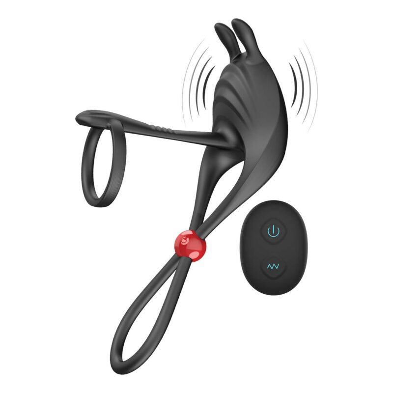 Cockpower Remote Control Cockring and Ball Cinch - Black-1
