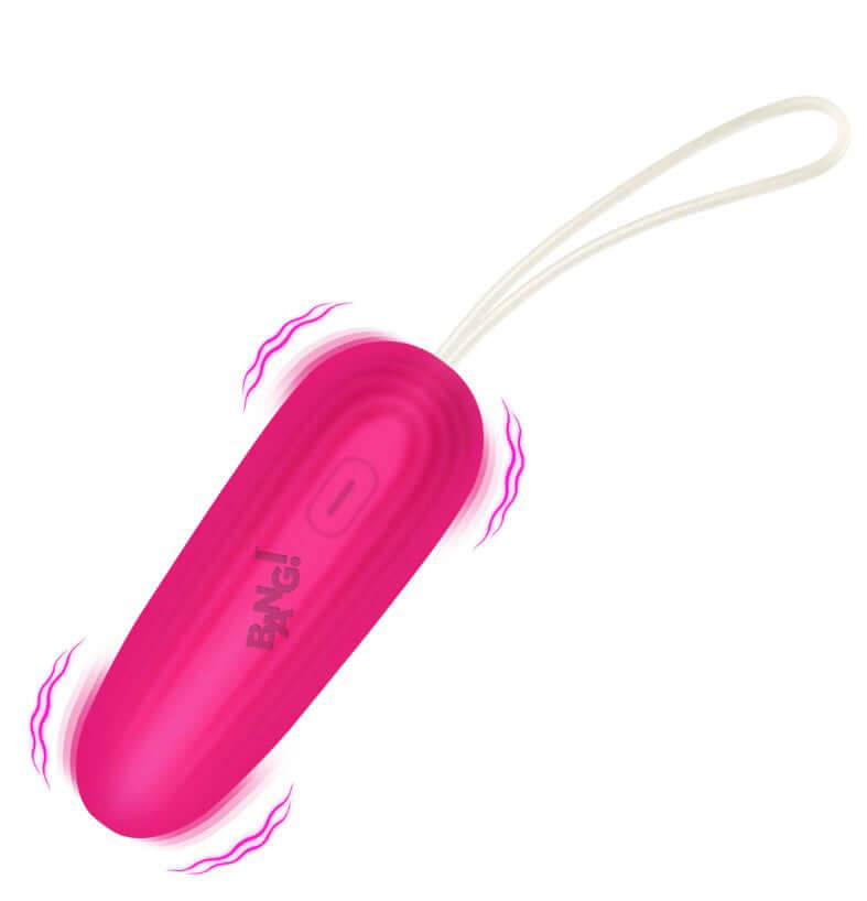 Bang Silicone Vibrating Egg Pink, a compact rechargeable internal vibrator with customizable modes.