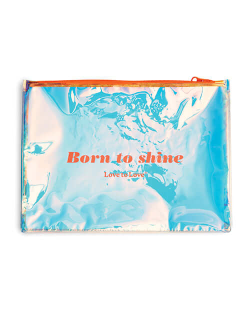 Love to Love Born to Shine Pouch Vivid Orange with bold design and vibrant colors, ideal for storing essentials.