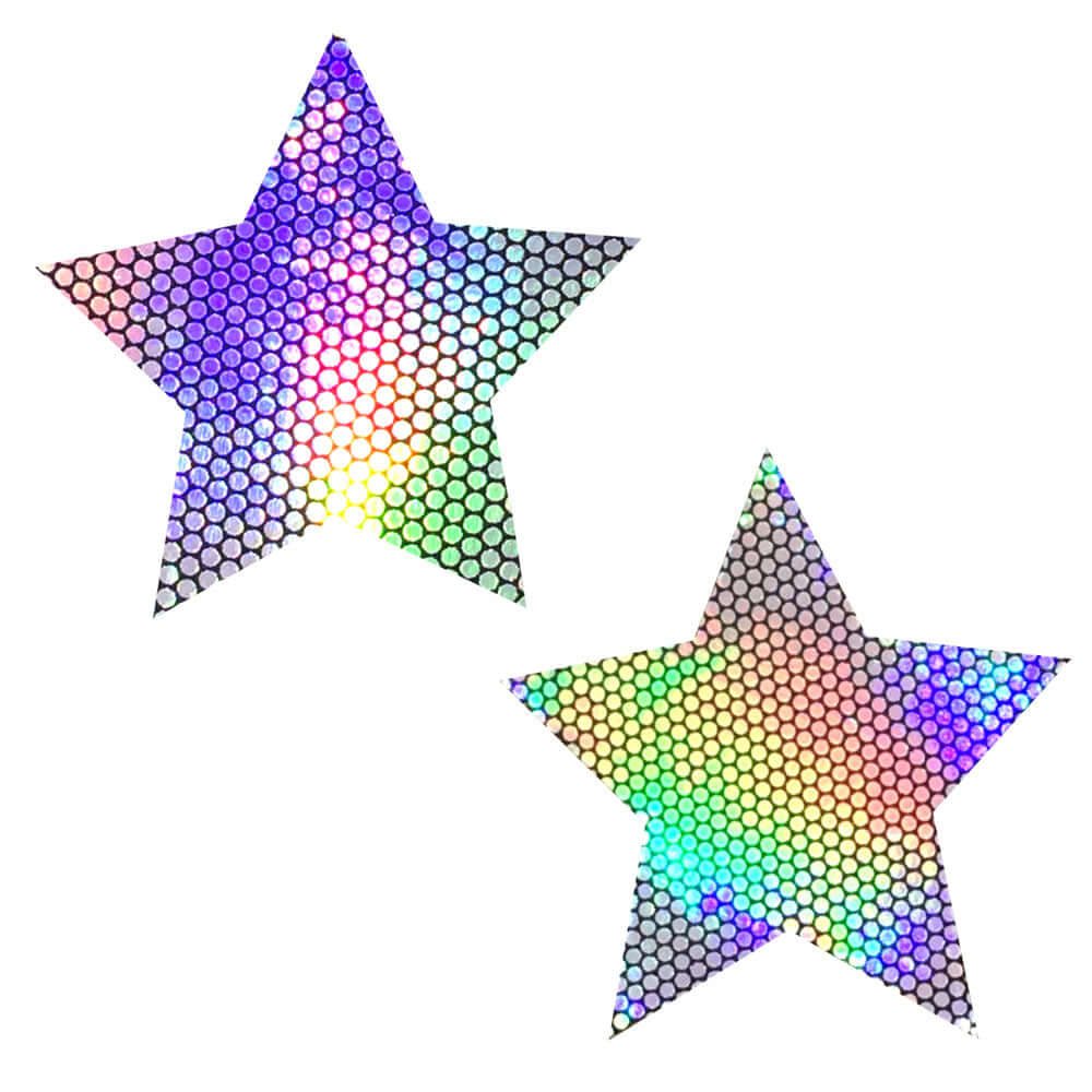 Liquid Party Silver Holographic Starry Nights Nipztix Pasties-0