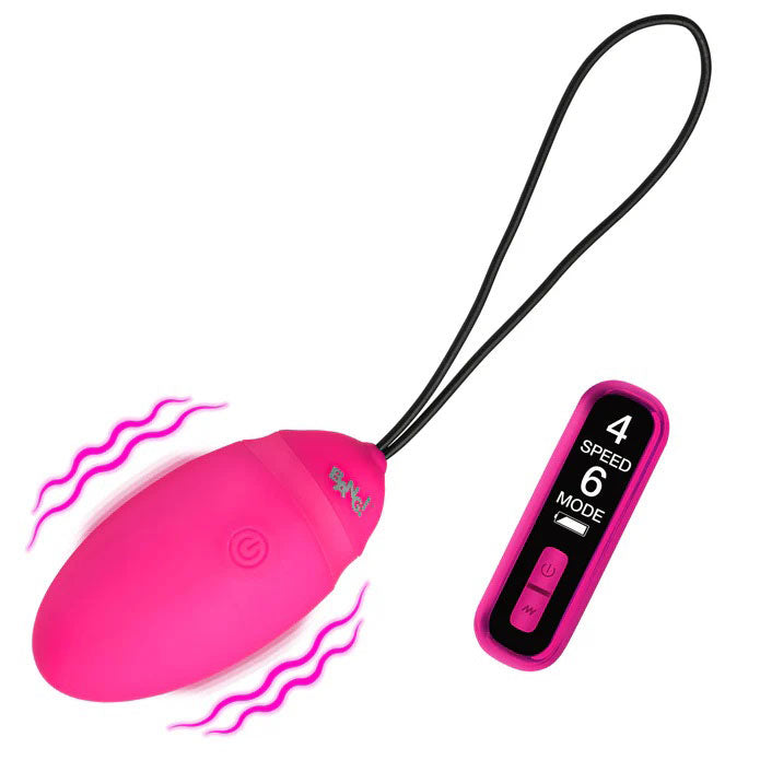 Vibrating Silicone Egg With Digital Remote - Pink-1