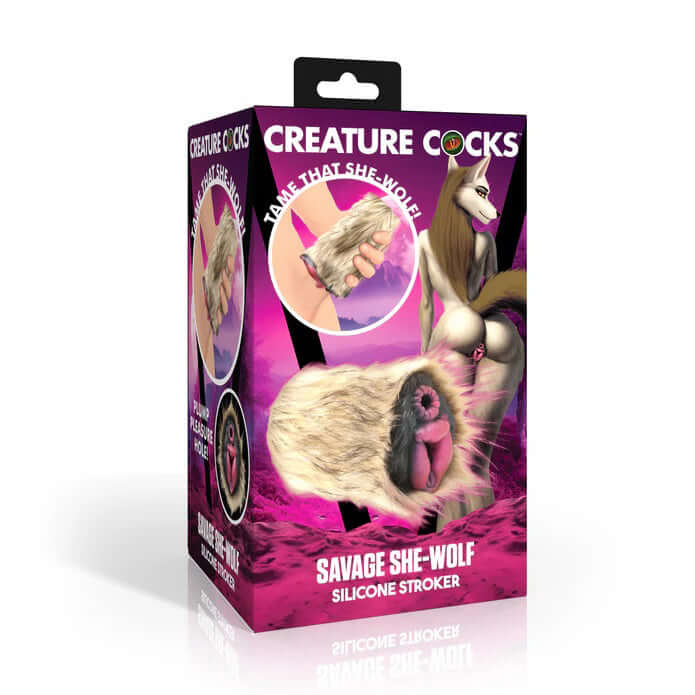 Savage She-Wolf Silicone Stroker - Brown-3