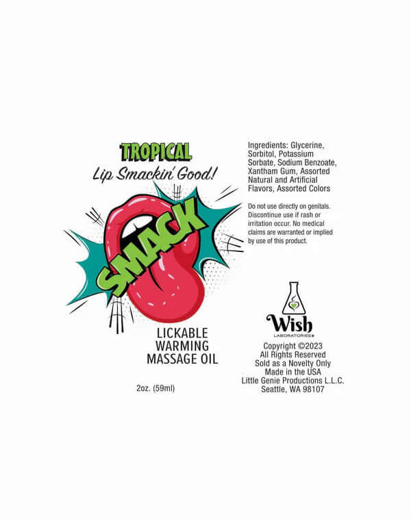 Smack Lickable Massage Oil, 3ml Pouch Display 36pc - Tropical-1