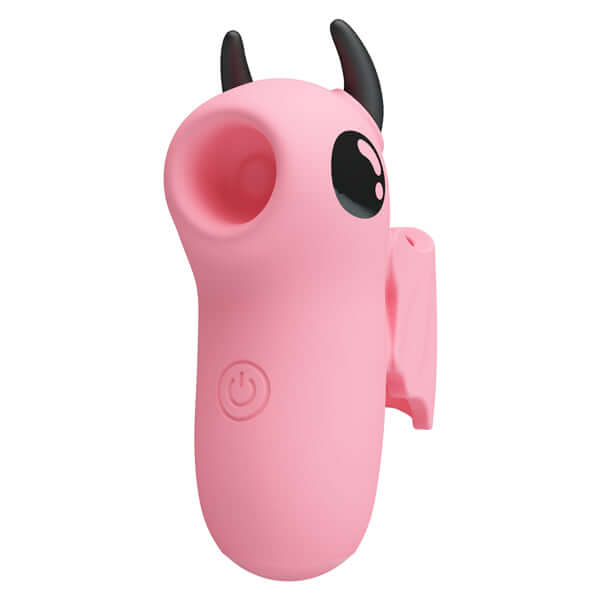 Magic Devil Finger Vibrator in pink, rechargeable silicone mini vibrator with E-stim and tapping functions.