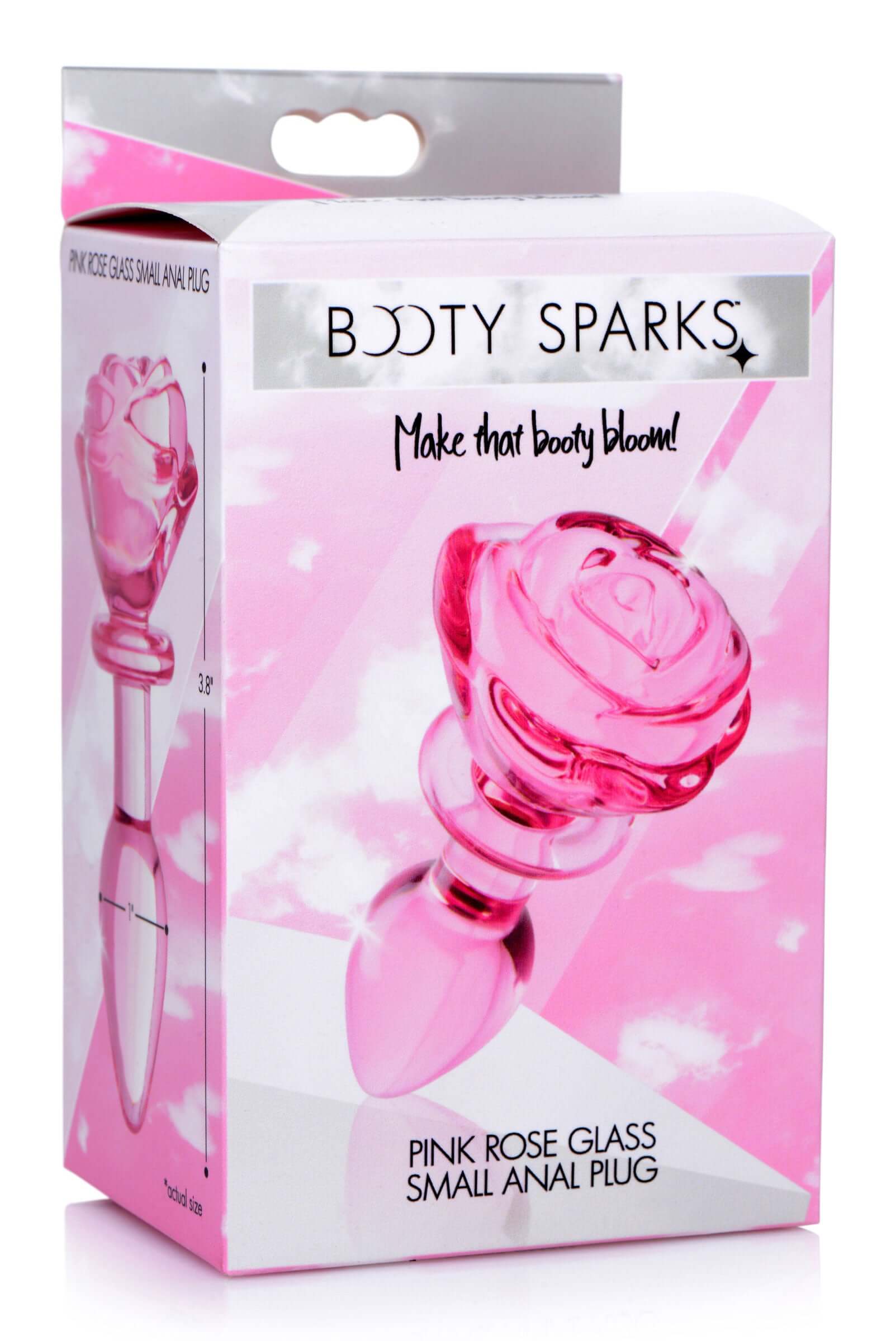 Pink Rose Glass Anal Plug - Small-6
