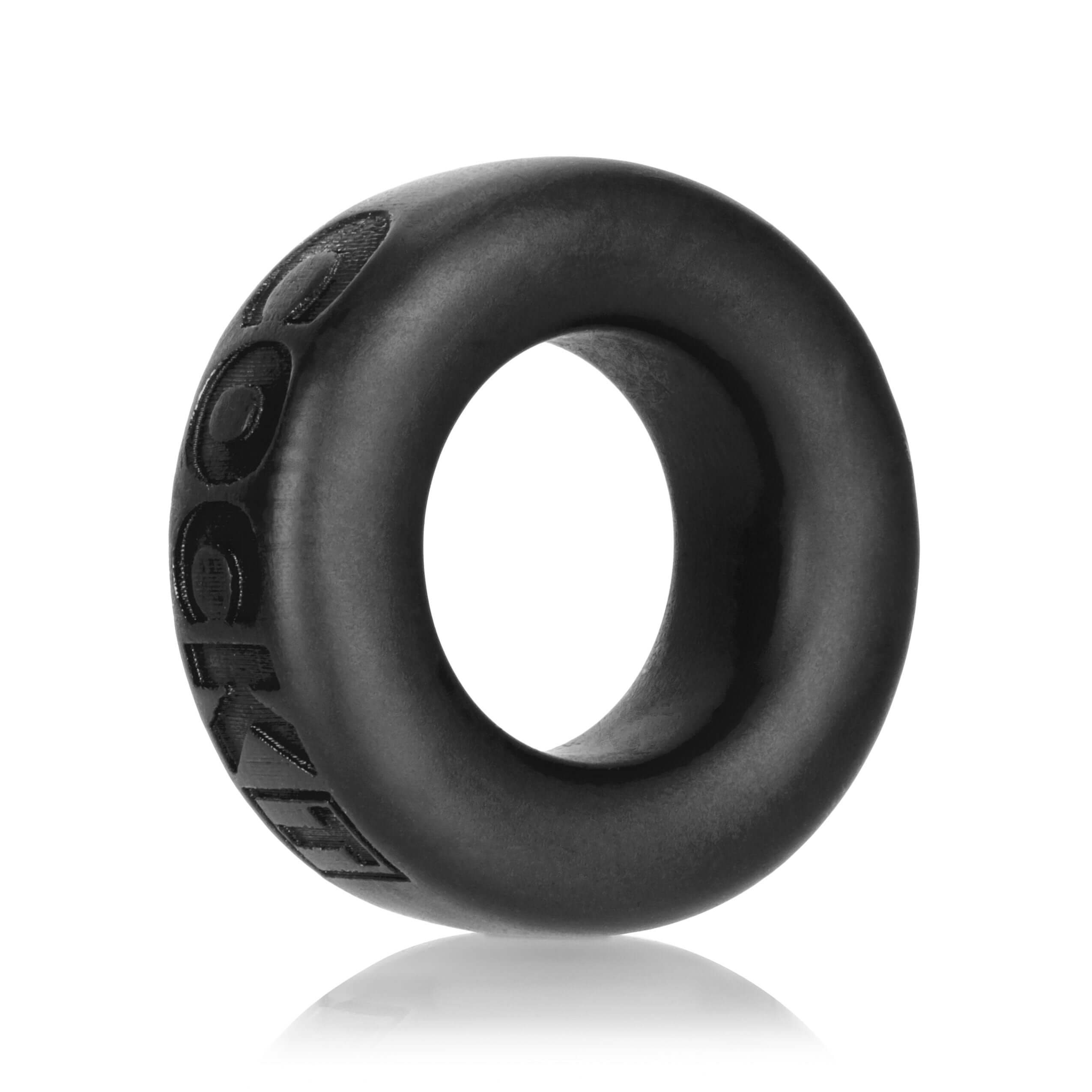 Oxballs Cock T Comfort Cockring Silicone Smoosh Black, a flexible black cock ring designed for comfort and support.