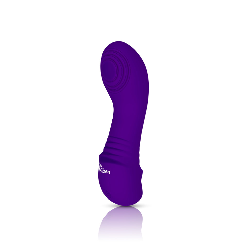 Viben Sebela Mini Thumping G-Spot Vibe Violet showcasing its compact and ergonomic design for internal stimulation.