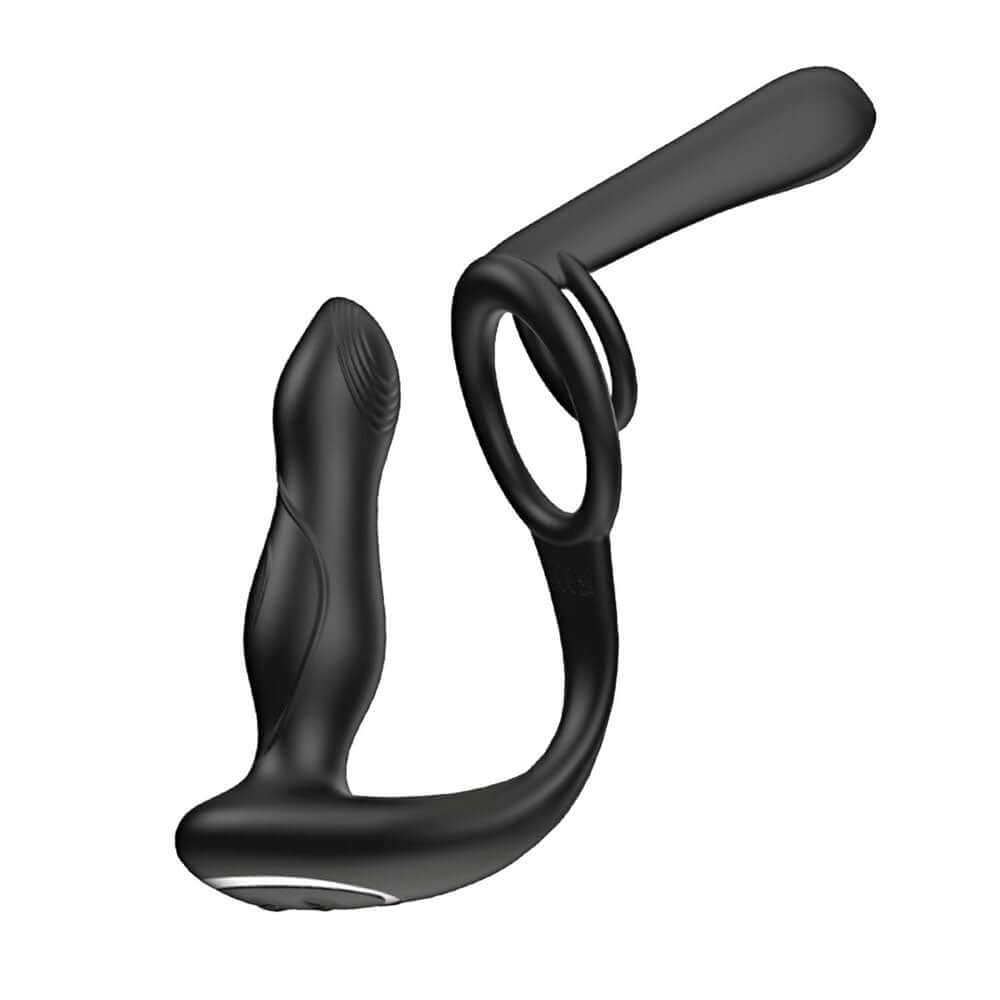 Enhancer Vibro Plug and Penis Sheath - Black-1