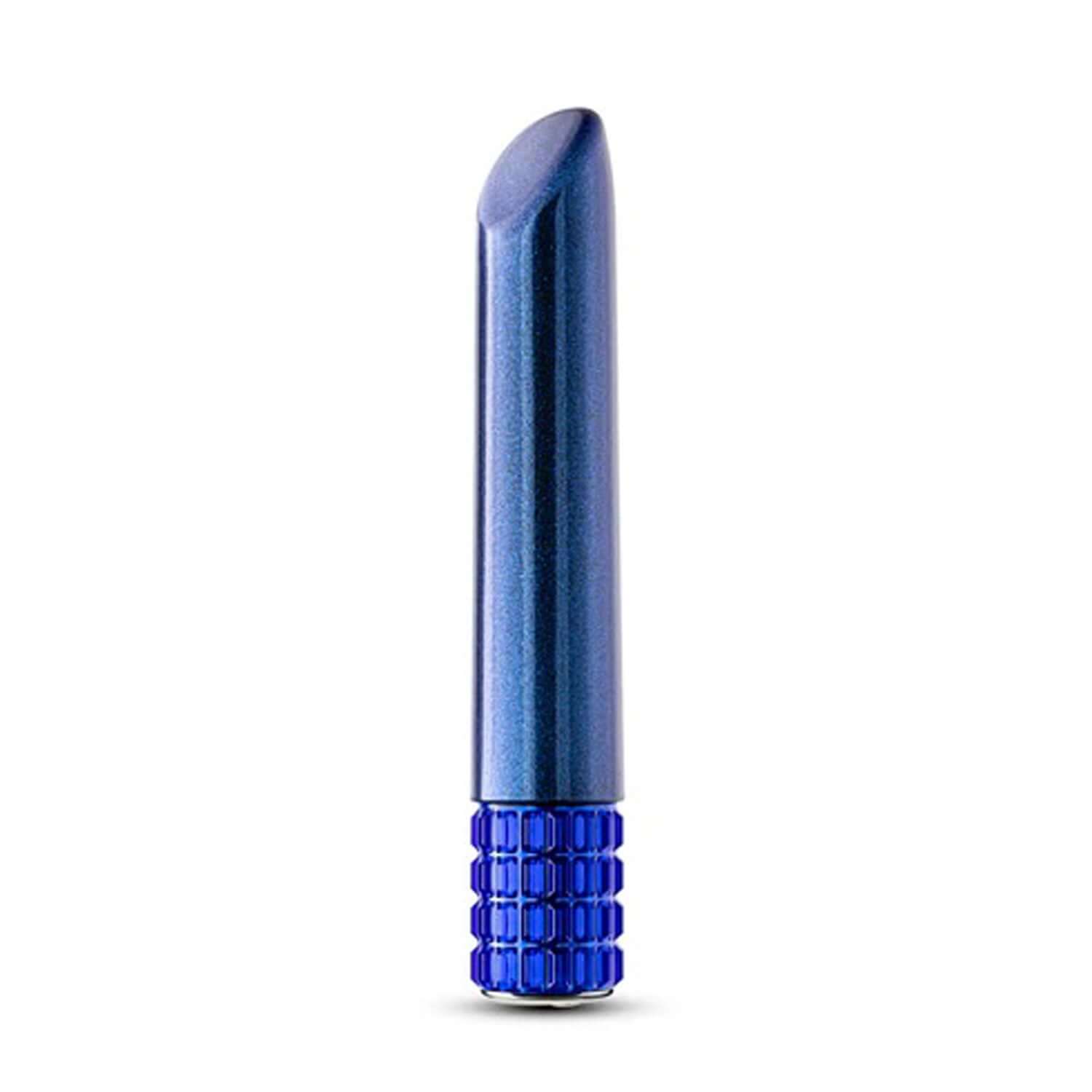 Elegant Sapphire blue Mystery Vibe featuring sleek design and textured base for ultimate pleasure and sophistication.