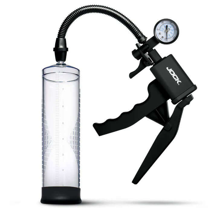 Pump Up Penis Pump With Gauge and Trigger Handle - Clear-1