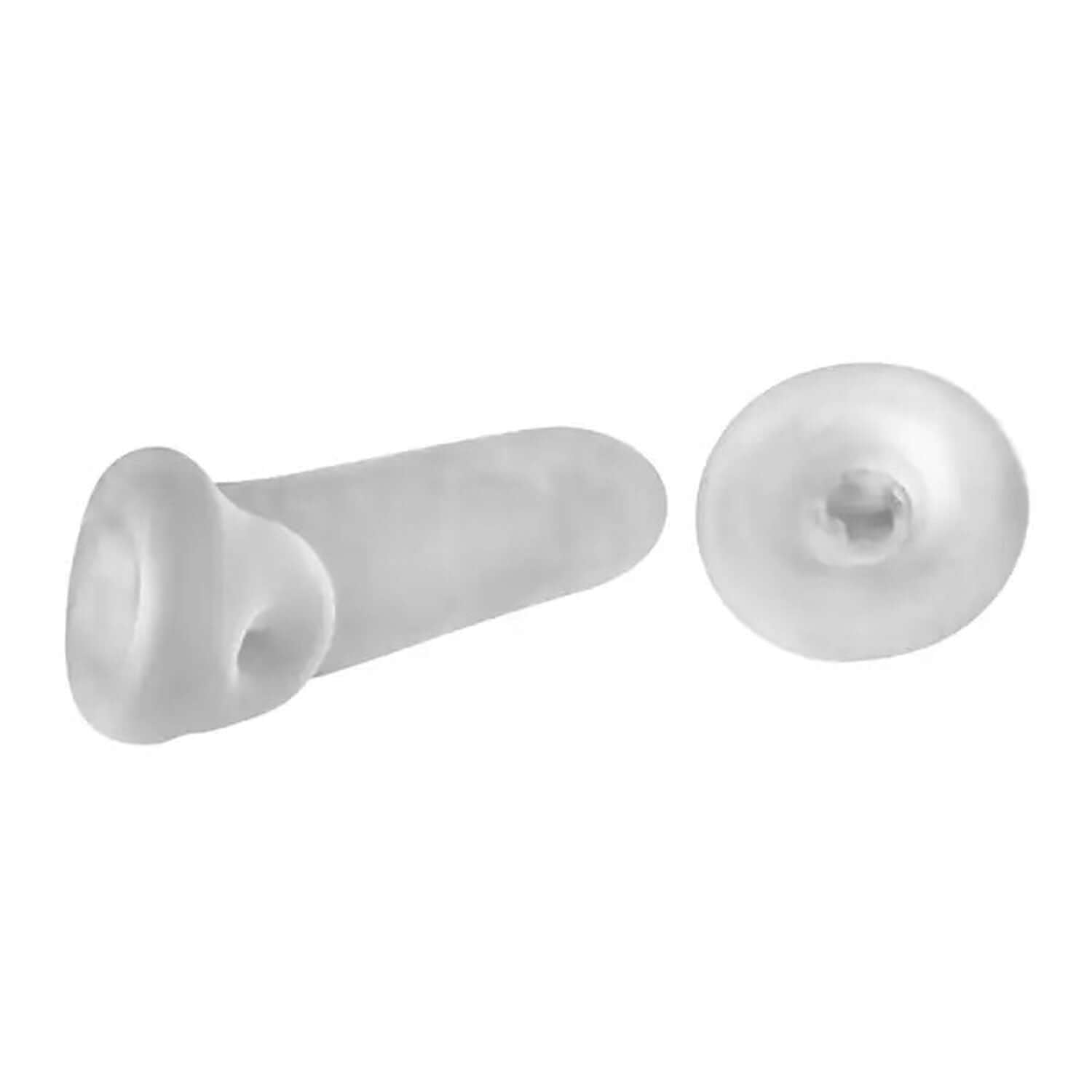 Fat Boy Original Ultra Fat 7.0 Clear sleeve with stroker action and scrotum loop for enhanced pleasure and added girth.