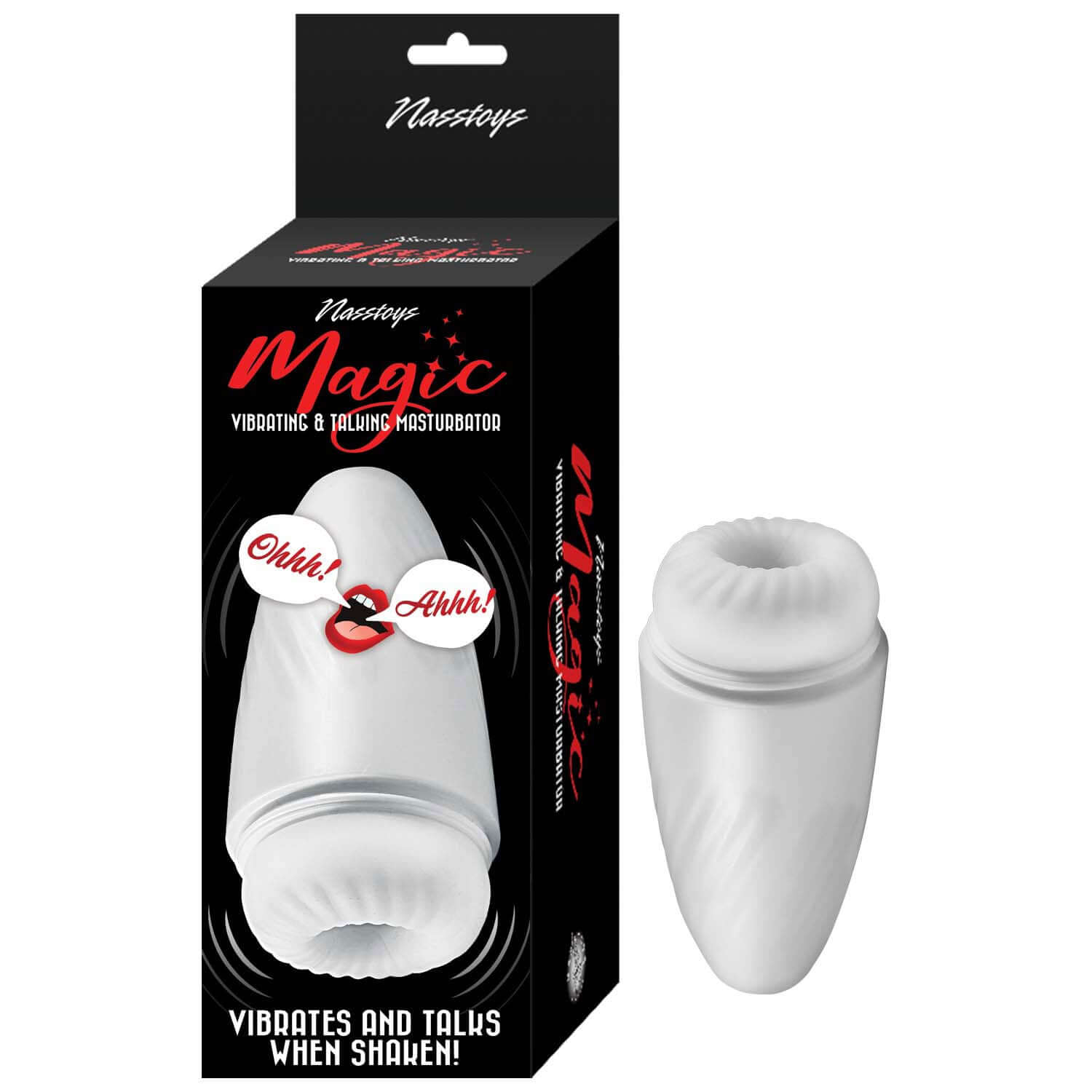 Magic Vibrating and Talking Masturbator - White-0