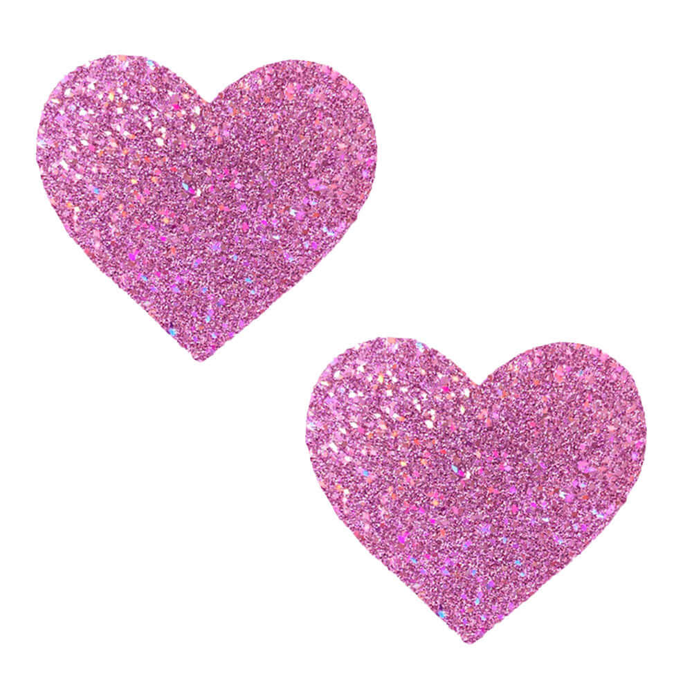 Pegasus Kisses Iridescent Pink Glitter I Heart U Nipztix Pasties-0