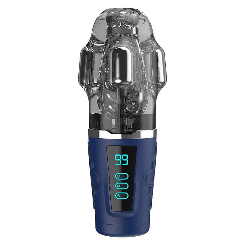 Peak Performa Hypershaker Fantasizer Blue Masturbator with customizable suction and vibration settings.