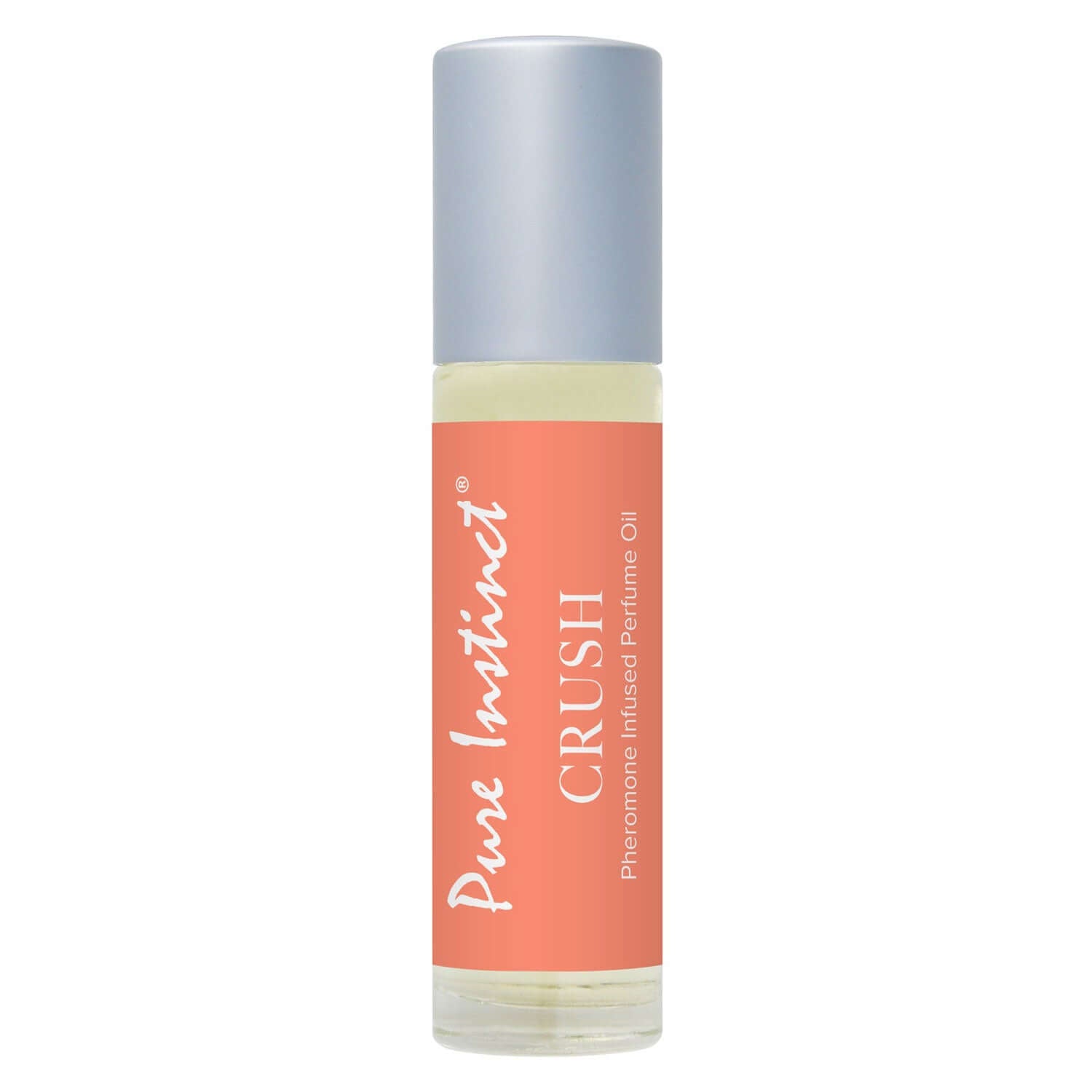 Pure Instinct Crush Pheromone Perfume Oil Roll-On 10.2ml, Sunshine Divine fragrance with orange, grapefruit, freesia, and magnolia notes.