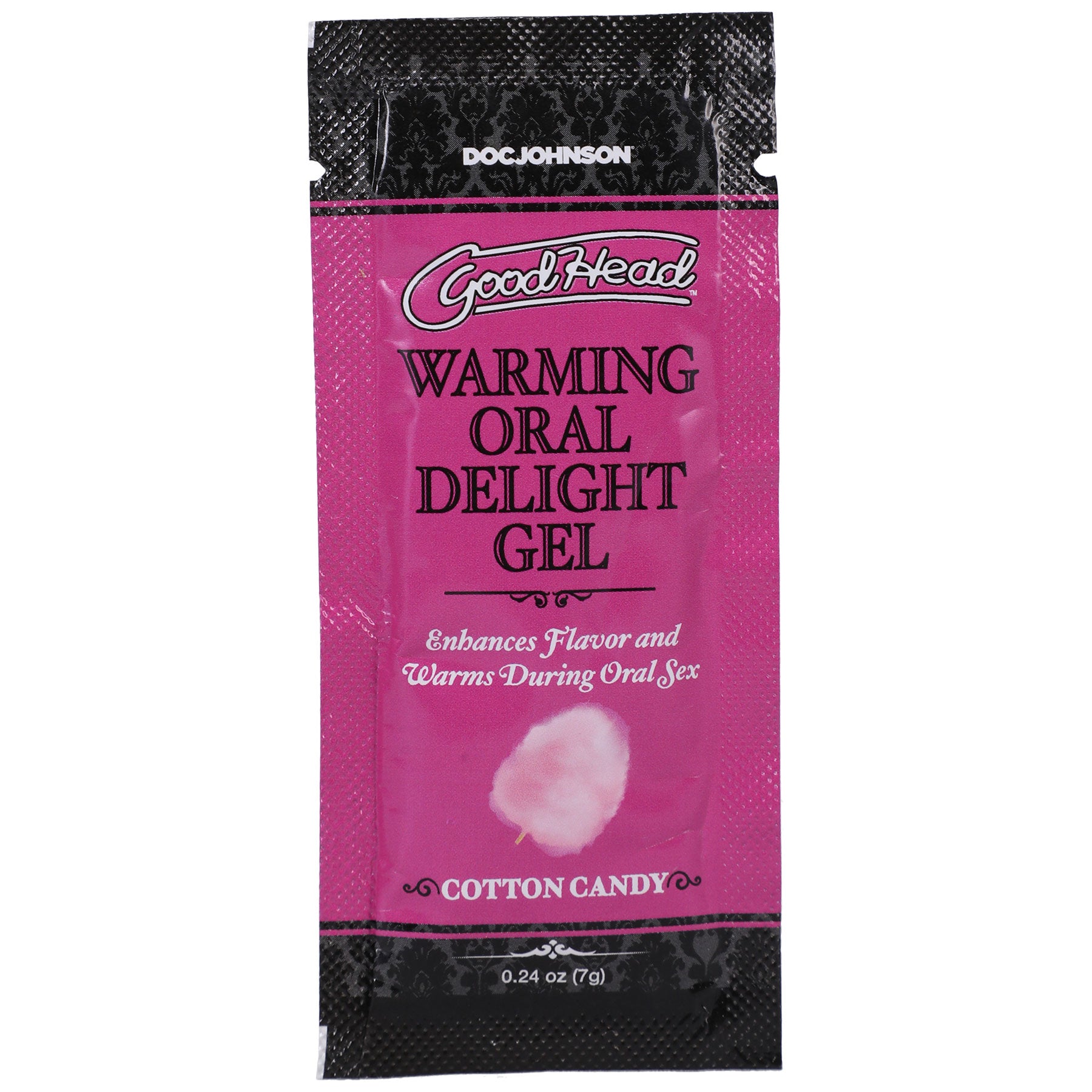 Goodhead Warming Oral Delight Gel Cotton Candy 0.24 Oz Bulk packet, enhances flavor and warms during oral play.