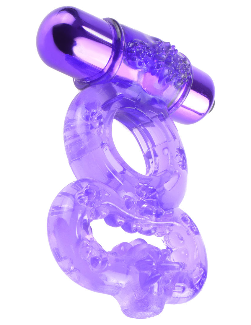 Fantasy C-Ringz Infinity Super Ring Purple, a dual-ring vibrating enhancement ring for added pleasure.