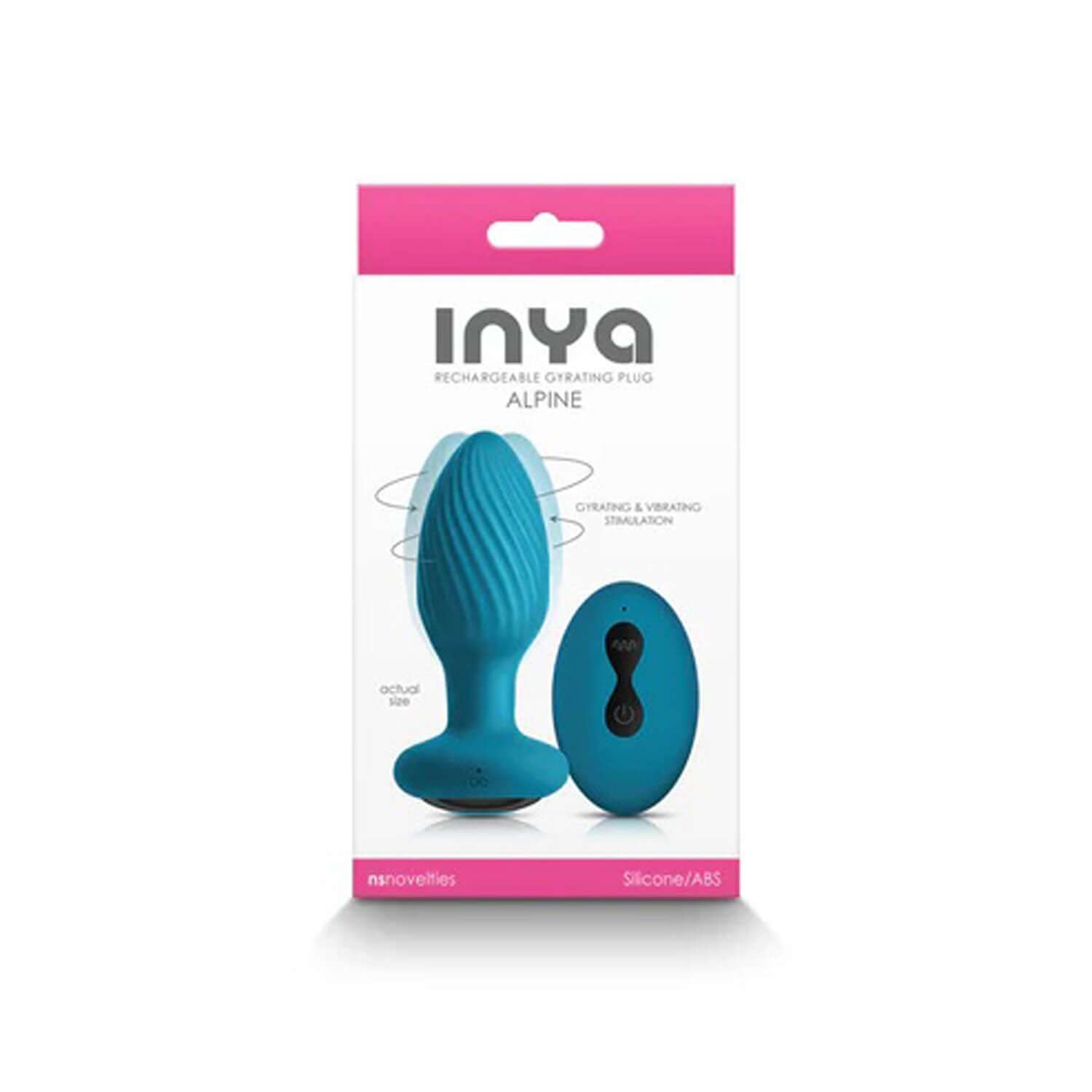 Inya Alpine 2.0 Teal anal toy with remote control in packaging