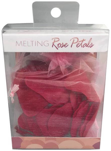 Melting Rose Petals packaged in a clear box for a luxurious and romantic bath experience.