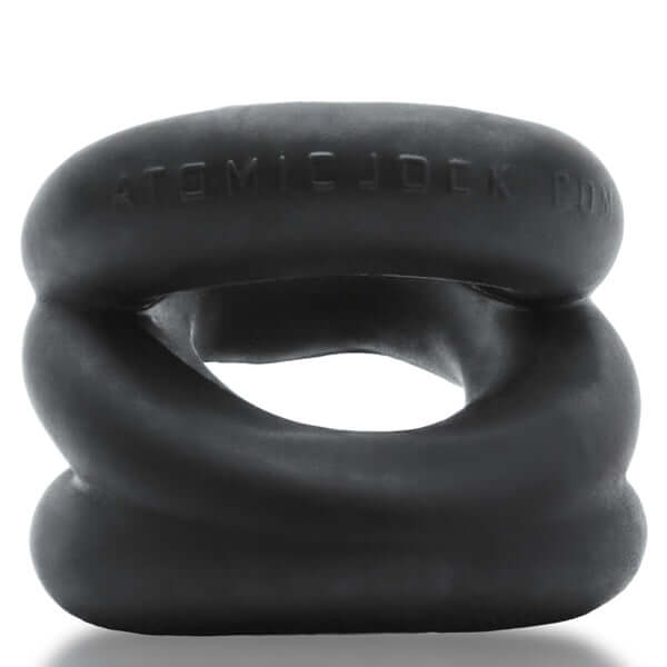 Oxballs Z-Balls Zig-Zag cockring ballstretcher in black silicone for enhanced comfort and fit.