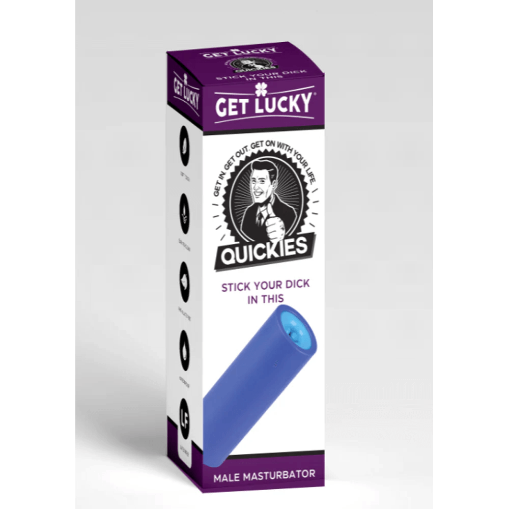 Quickies Stick Your Dick in This Stroker packaging showcasing its modern design and branding.
