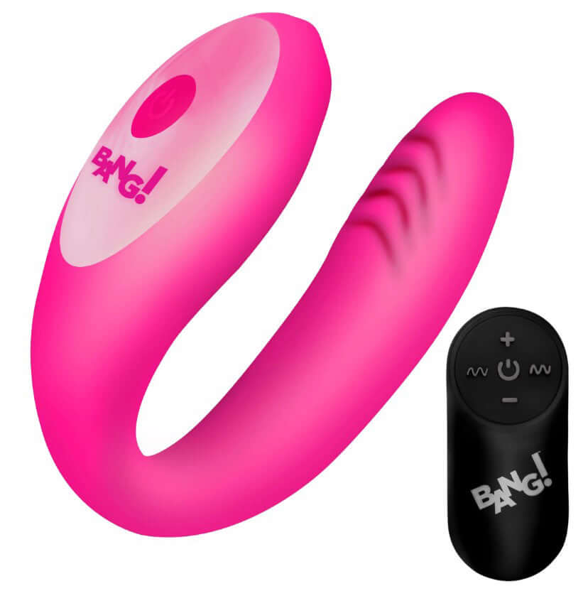 Bang Gyrating G-Spot Vibrator Pink with remote control for customizable pleasure and targeted G-spot stimulation.