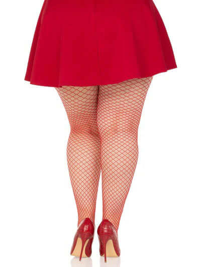 Industrial Net Pantyhose 1x 2x Red-1