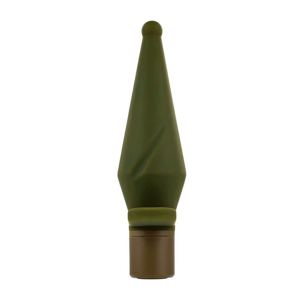 Selopa The Private Rechargeable Silicone Anal Plug Green showcasing its ergonomic tapered design and smooth bulb for comfortable use.