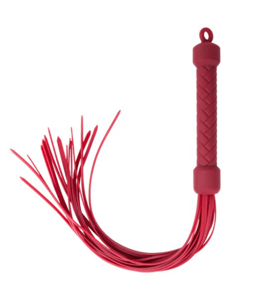 Temptasia Ardor Flogger Red made from body-safe silicone with multiple silky strands for smooth performance.