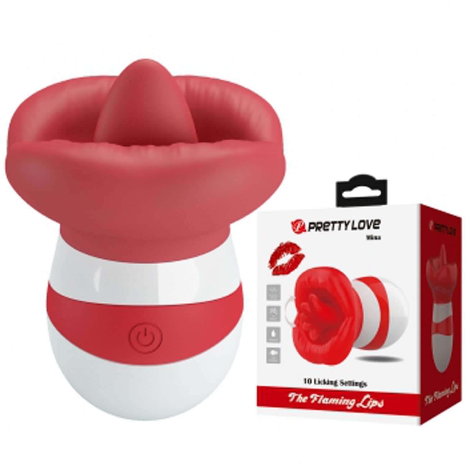 Mina the Flaming Lips Vibrator Red with a lifelike big mouth design and soft tongue for targeted pleasure.