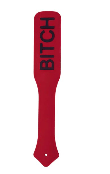 Temptasia Ardor Silicone Paddle Red featuring bold lettering and a sleek design for versatile play.