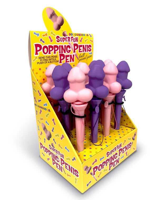 Super Fun Popping Penis Pen - Display of 12ct-0